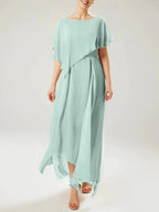 Sheath/Column Scoop Short Sleeves Mother of the Bride Dresses with Tassel by Dreamylily
