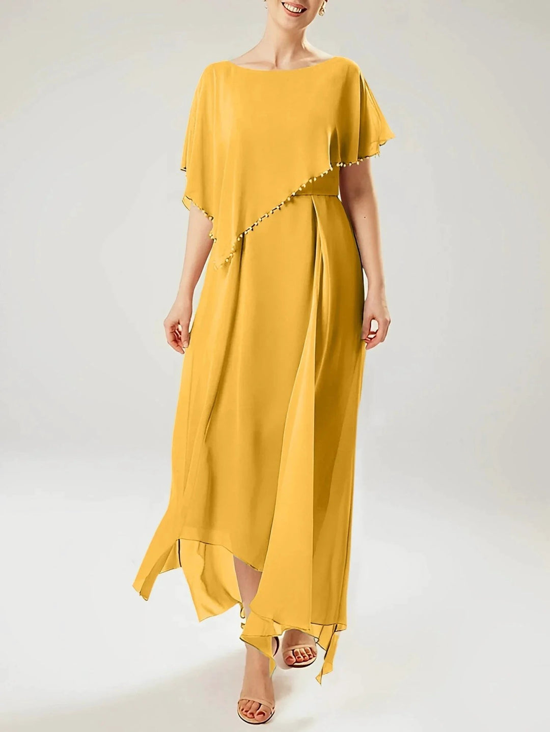 Sheath/Column Scoop Short Sleeves Mother of the Bride Dresses with Tassel by Dreamylily