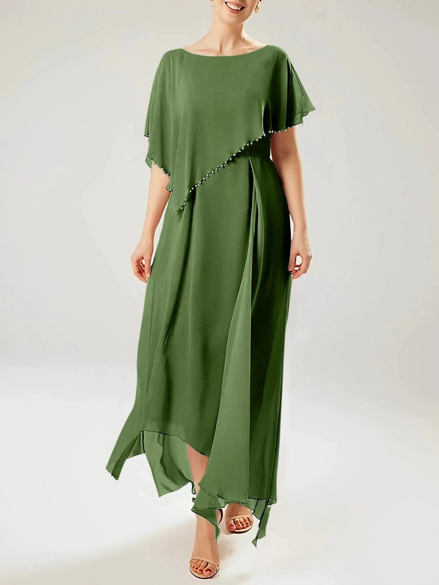 Sheath/Column Scoop Short Sleeves Mother of the Bride Dresses with Tassel by Dreamylily