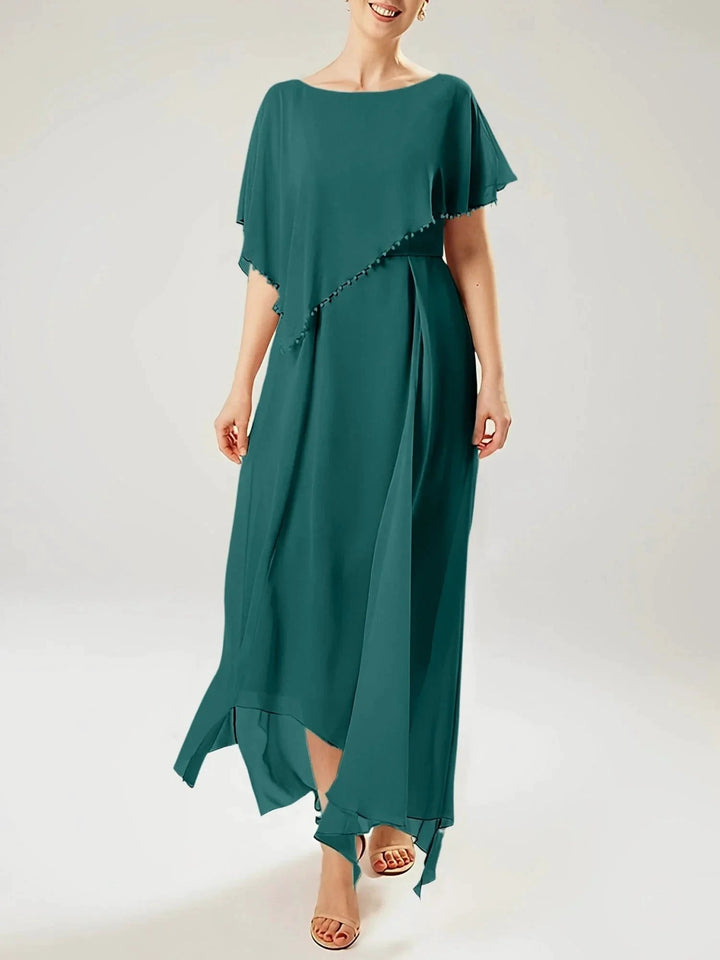 Sheath/Column Scoop Short Sleeves Mother of the Bride Dresses with Tassel by Dreamylily