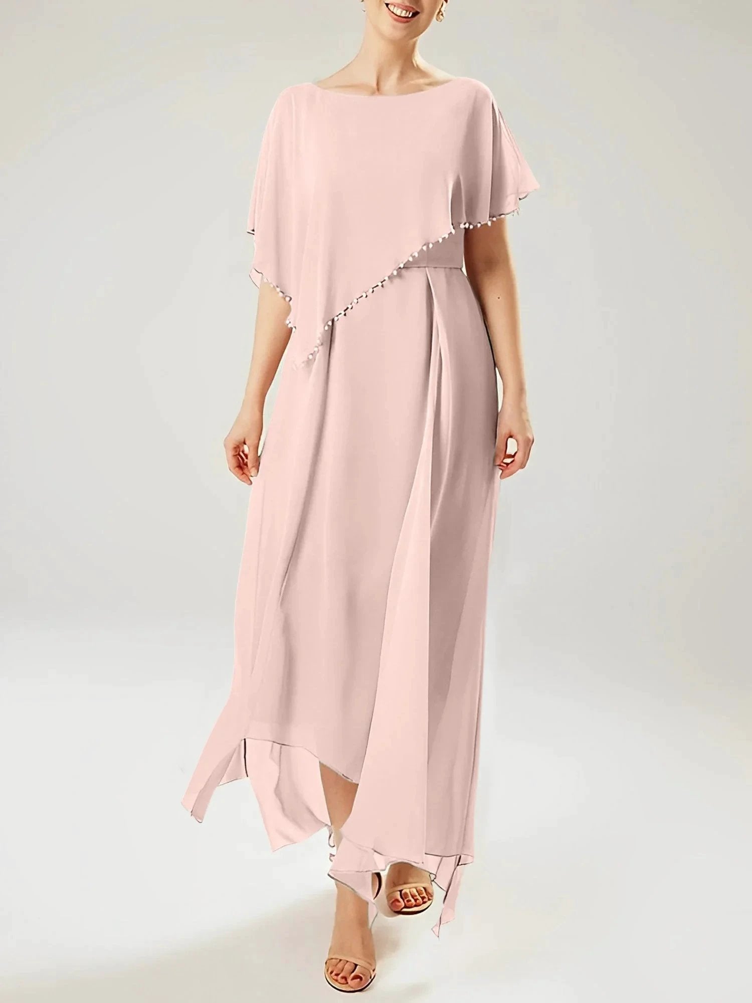 Sheath/Column Scoop Short Sleeves Mother of the Bride Dresses with Tassel by Dreamylily