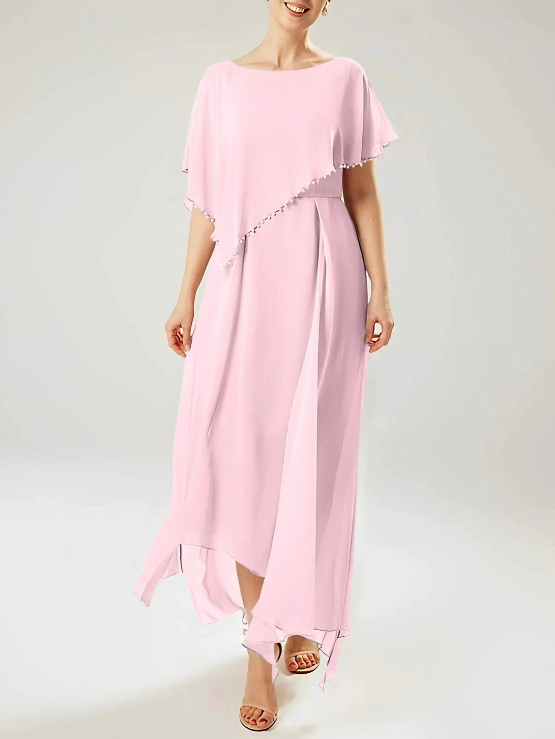 Sheath/Column Scoop Short Sleeves Mother of the Bride Dresses with Tassel by Dreamylily