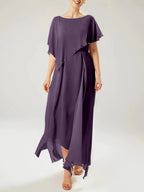Sheath/Column Scoop Short Sleeves Mother of the Bride Dresses with Tassel by Dreamylily