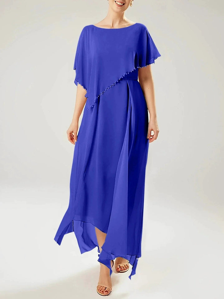Sheath/Column Scoop Short Sleeves Mother of the Bride Dresses with Tassel by Dreamylily