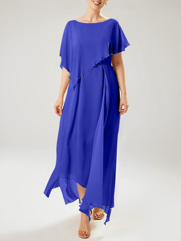 Vestidos de madre de la novia con mangas cortas, corte tubo/columna y borlas 