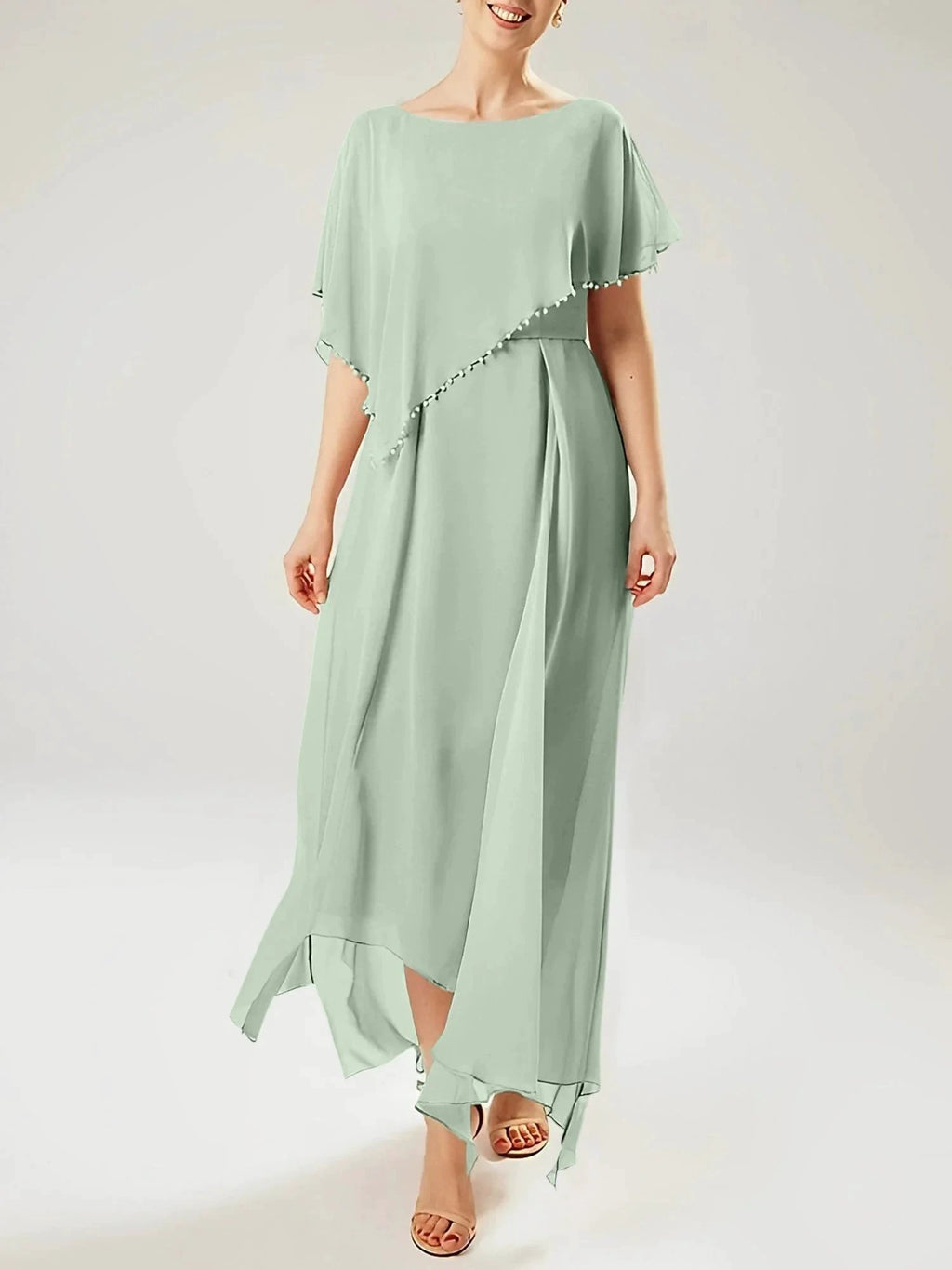 Sheath/Column Scoop Short Sleeves Mother of the Bride Dresses with Tassel by Dreamylily