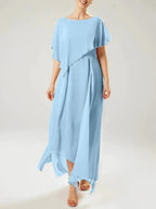 Sheath/Column Scoop Short Sleeves Mother of the Bride Dresses with Tassel by Dreamylily