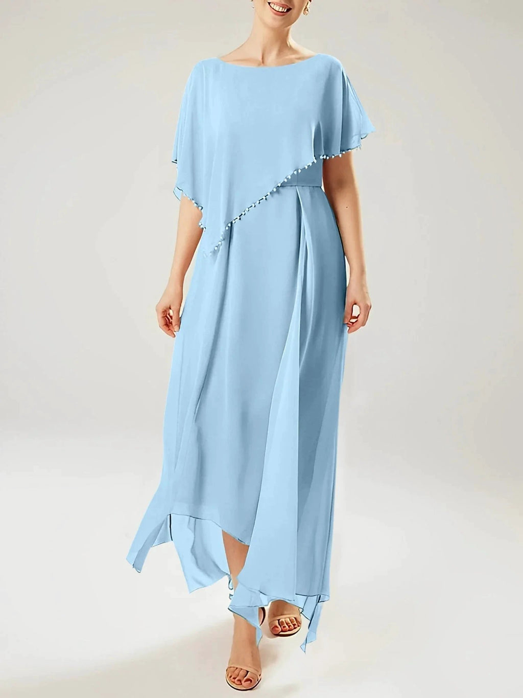 Sheath/Column Scoop Short Sleeves Mother of the Bride Dresses with Tassel by Dreamylily