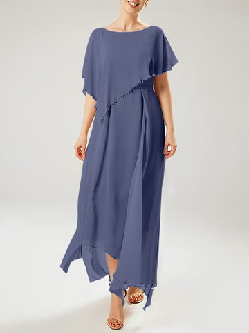 Vestidos de madre de la novia con mangas cortas, corte tubo/columna y borlas 
