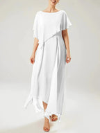 Sheath/Column Scoop Short Sleeves Mother of the Bride Dresses with Tassel by Dreamylily