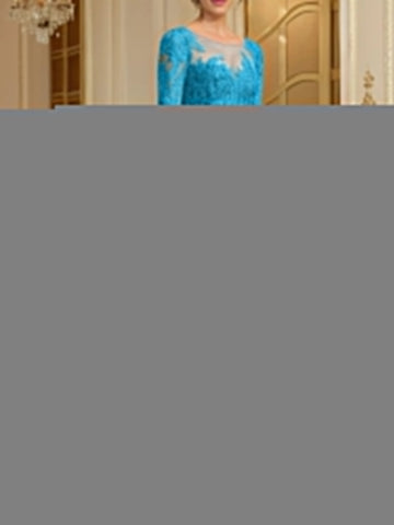 Trumpet/Mermaid Scoop Long Sleeves Mother of the Bride Dresses With Lace
