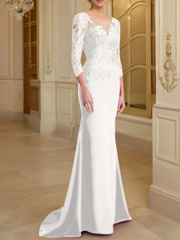 Trumpet/Mermaid Scoop Long Sleeves Mother of the Bride Dresses With Lace by Dreamylily
