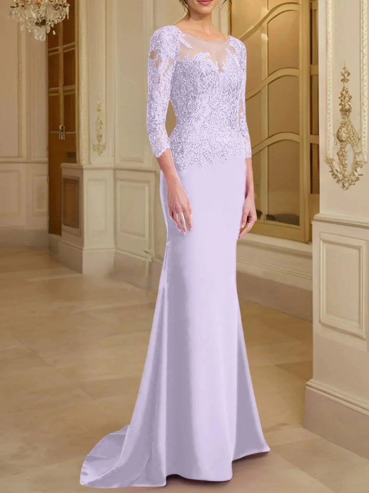 Trumpet/Mermaid Scoop Long Sleeves Mother of the Bride Dresses With Lace by Dreamylily