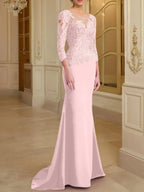 Trumpet/Mermaid Scoop Long Sleeves Mother of the Bride Dresses With Lace by Dreamylily