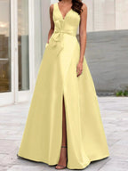 A-Line/Princess V-Neck Sleeveless Mother Of The Bride Dresses With Split Side by Dreamylily