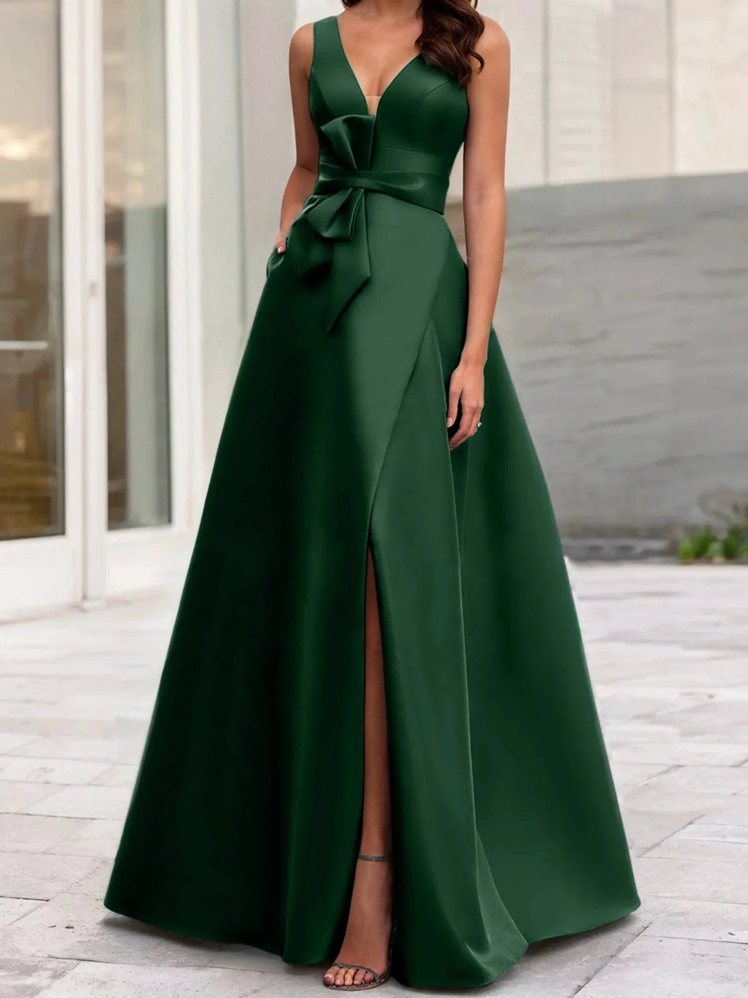 A-Line/Princess V-Neck Sleeveless Mother Of The Bride Dresses With Split Side by Dreamylily