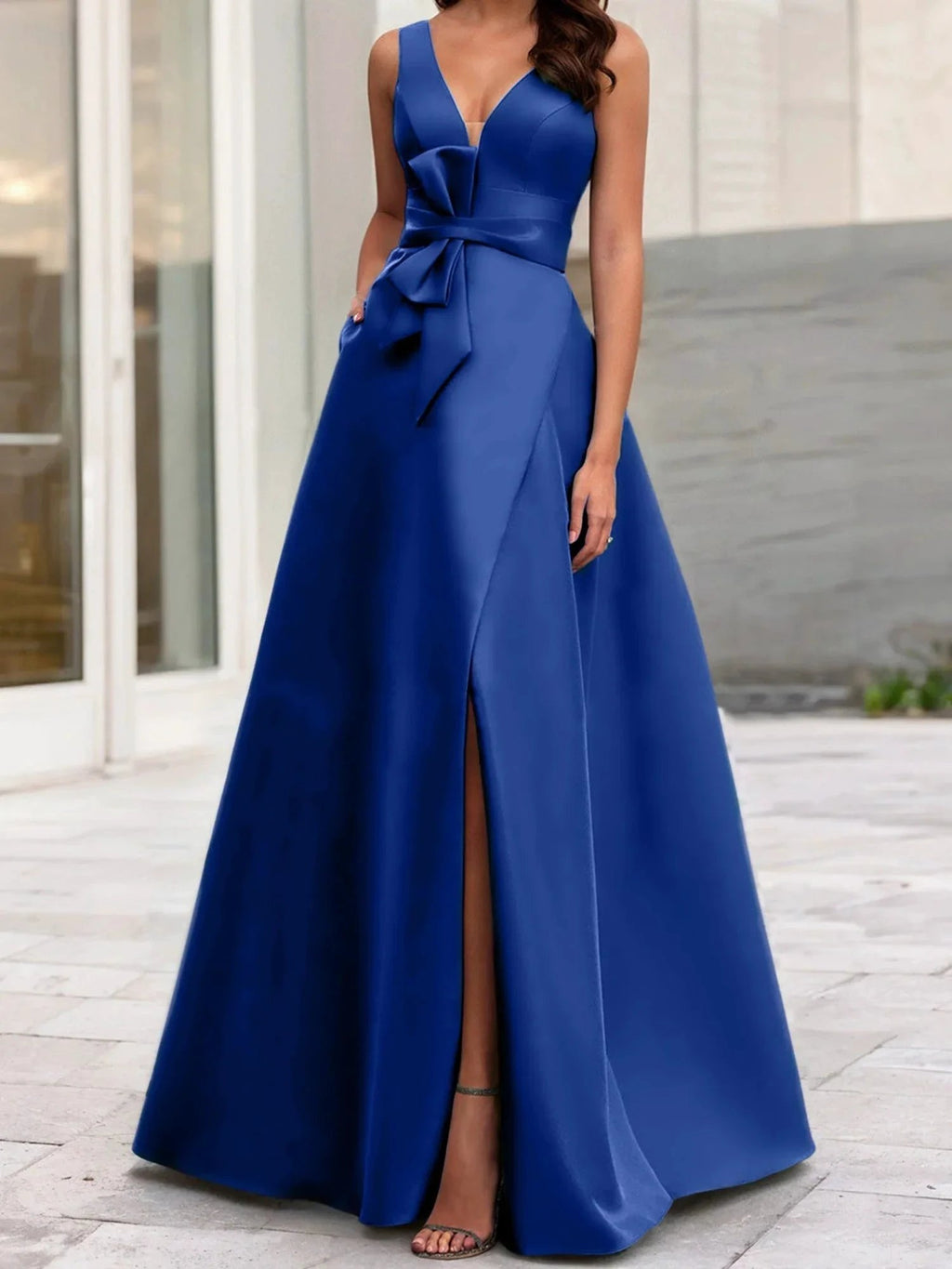 A-Line/Princess V-Neck Sleeveless Mother Of The Bride Dresses With Split Side by Dreamylily