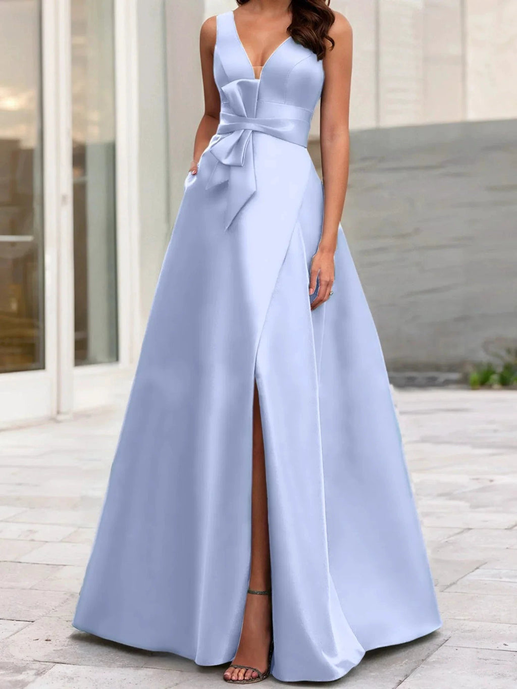 A-Line/Princess V-Neck Sleeveless Mother Of The Bride Dresses With Split Side by Dreamylily