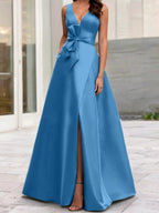 A-Line/Princess V-Neck Sleeveless Mother Of The Bride Dresses With Split Side by Dreamylily
