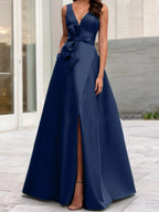 A-Line/Princess V-Neck Sleeveless Mother Of The Bride Dresses With Split Side by Dreamylily