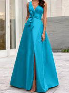 A-Line/Princess V-Neck Sleeveless Mother Of The Bride Dresses With Split Side by Dreamylily