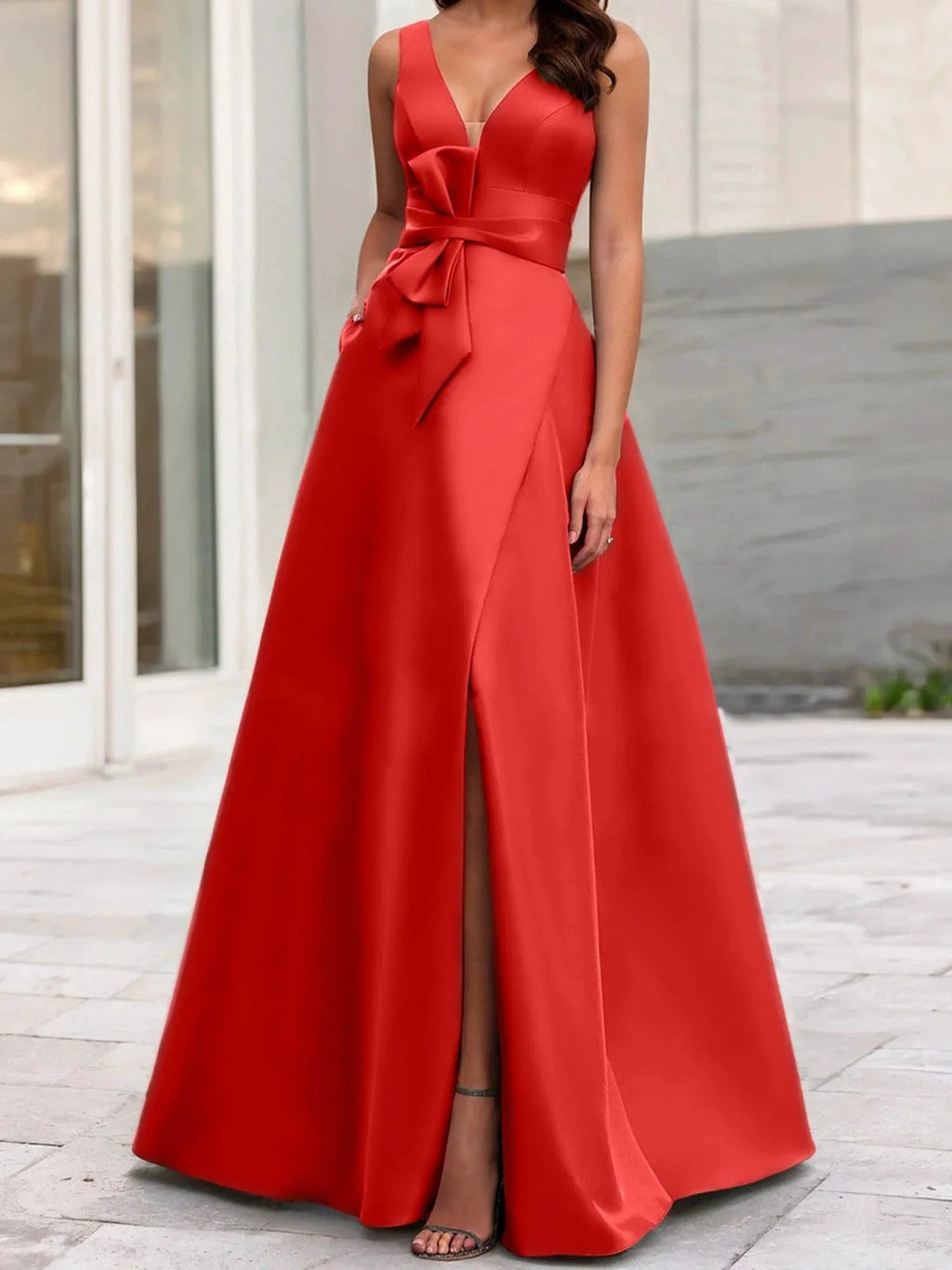 A-Line/Princess V-Neck Sleeveless Mother Of The Bride Dresses With Split Side by Dreamylily