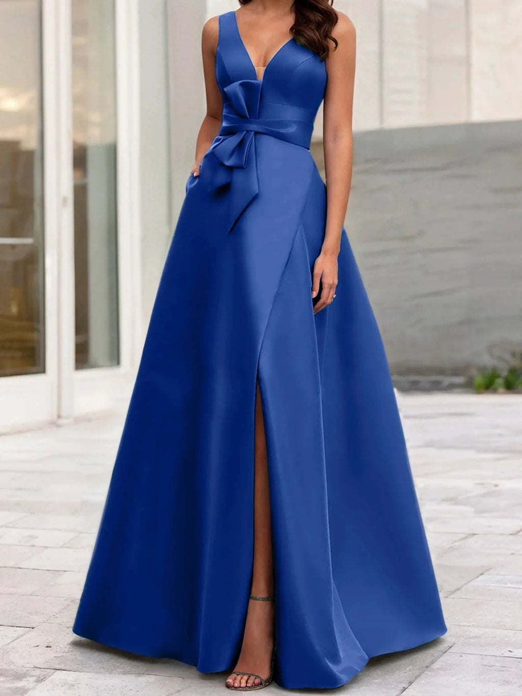 A-Line/Princess V-Neck Sleeveless Mother Of The Bride Dresses With Split Side by Dreamylily