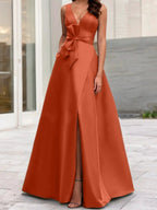 A-Line/Princess V-Neck Sleeveless Mother Of The Bride Dresses With Split Side by Dreamylily