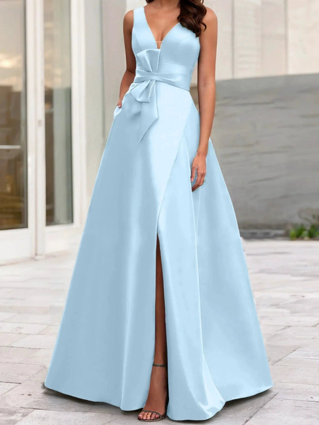 A-Line/Princess V-Neck Sleeveless Mother Of The Bride Dresses With Split Side by Dreamylily