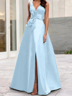 A-Line/Princess V-Neck Sleeveless Mother Of The Bride Dresses With Split Side by Dreamylily