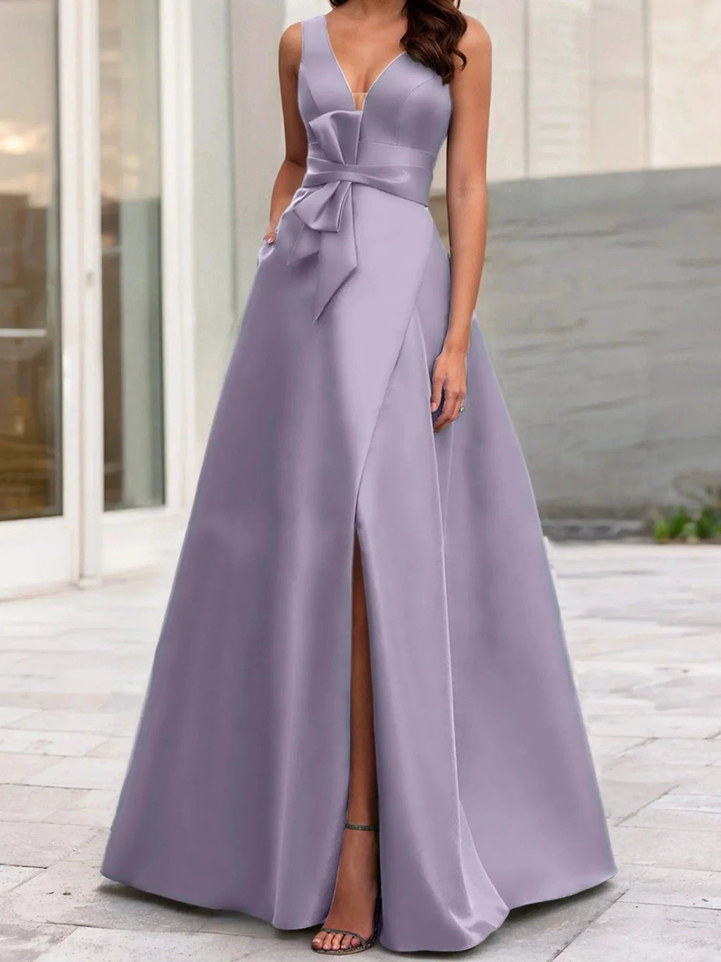 A-Line/Princess V-Neck Sleeveless Mother Of The Bride Dresses With Split Side by Dreamylily
