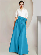 A-Line/Princess Shirt Collar Short Sleeves 2 pieces Mother Of The Bride Dresses by Dreamylily