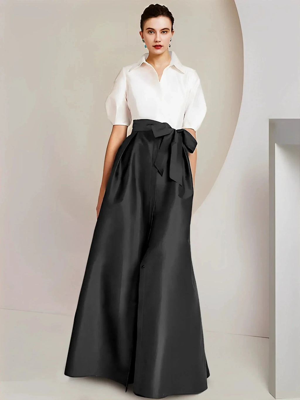 A-Line/Princess Shirt Collar Short Sleeves 2 pieces Mother Of The Bride Dresses by Dreamylily