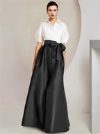 A-Line/Princess Shirt Collar Short Sleeves 2 pieces Mother Of The Bride Dresses by Dreamylily