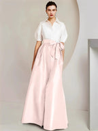 A-Line/Princess Shirt Collar Short Sleeves 2 pieces Mother Of The Bride Dresses by Dreamylily