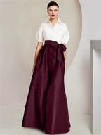 A-Line/Princess Shirt Collar Short Sleeves 2 pieces Mother Of The Bride Dresses by Dreamylily
