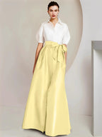 A-Line/Princess Shirt Collar Short Sleeves 2 pieces Mother Of The Bride Dresses by Dreamylily