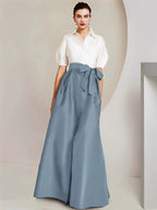 A-Line/Princess Shirt Collar Short Sleeves 2 pieces Mother Of The Bride Dresses by Dreamylily