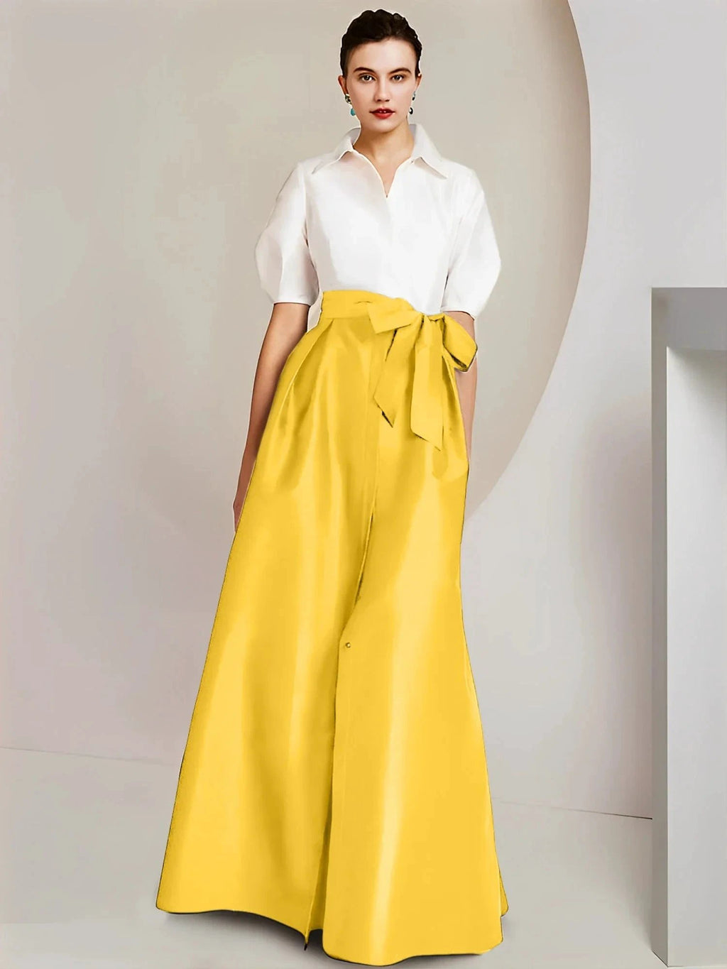 A-Line/Princess Shirt Collar Short Sleeves 2 pieces Mother Of The Bride Dresses by Dreamylily