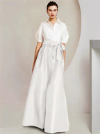 A-Line/Princess Shirt Collar Short Sleeves 2 pieces Mother Of The Bride Dresses by Dreamylily