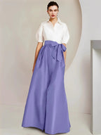 A-Line/Princess Shirt Collar Short Sleeves 2 pieces Mother Of The Bride Dresses by Dreamylily