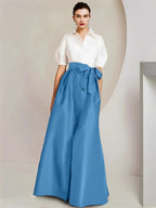 A-Line/Princess Shirt Collar Short Sleeves 2 pieces Mother Of The Bride Dresses by Dreamylily
