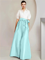 A-Line/Princess Shirt Collar Short Sleeves 2 pieces Mother Of The Bride Dresses by Dreamylily