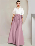 A-Line/Princess Shirt Collar Short Sleeves 2 pieces Mother Of The Bride Dresses by Dreamylily