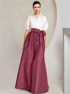 A-Line/Princess Shirt Collar Short Sleeves 2 pieces Mother Of The Bride Dresses by Dreamylily