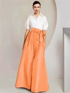 A-Line/Princess Shirt Collar Short Sleeves 2 pieces Mother Of The Bride Dresses by Dreamylily