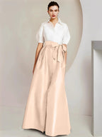 A-Line/Princess Shirt Collar Short Sleeves 2 pieces Mother Of The Bride Dresses by Dreamylily