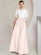 A-Line/Princess Shirt Collar Short Sleeves 2 pieces Mother Of The Bride Dresses by Dreamylily