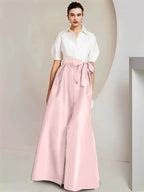 A-Line/Princess Shirt Collar Short Sleeves 2 pieces Mother Of The Bride Dresses by Dreamylily