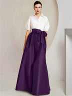 A-Line/Princess Shirt Collar Short Sleeves 2 pieces Mother Of The Bride Dresses by Dreamylily